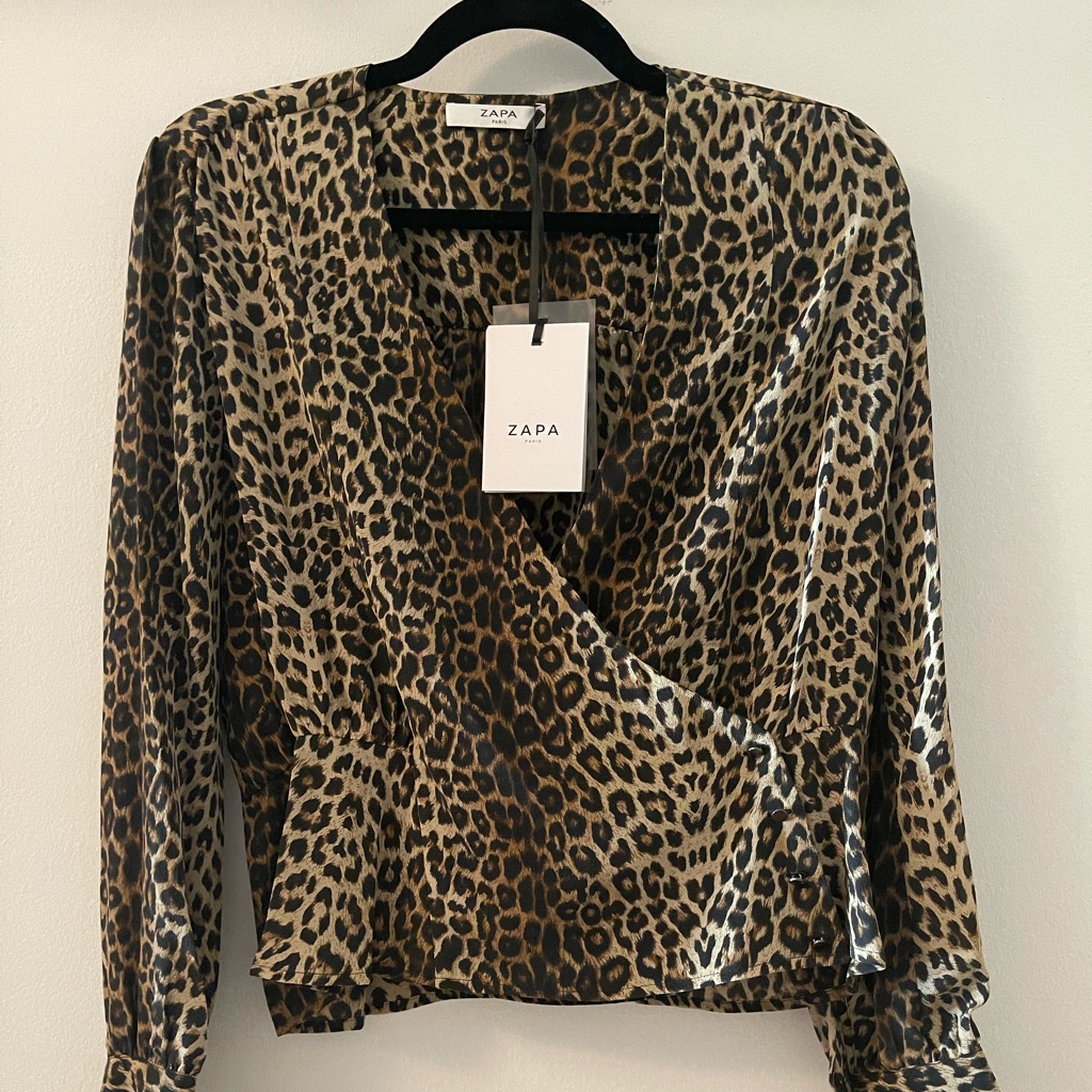 Leopard Print Side Button Blouse